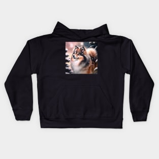 Finnish Lapphund In The Snow Kids Hoodie